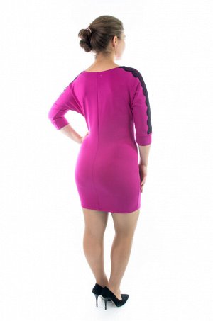 Женское платье мини розовый 2858 размер 44