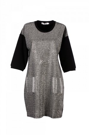 Женское платье мини серебряный 227879 размер 2XL