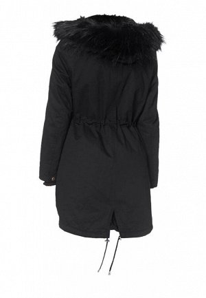1r Парка, черная Laura Scott Идеальная модель для зимы. Отстегивающийся теплый жилет из искусственного меха. Можно носить отдельно. Незаметная молния и застежка на кнопках. Отстегивающийся капюшон на 