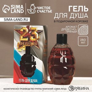 Гель для душа HARD LINE «С 23 Февраля», 250 мл, аромат цитруса