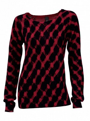 Пуловер, красно-черный