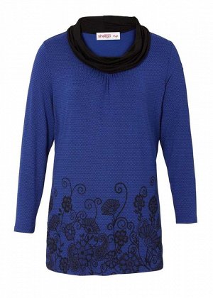 1r Блузка, сине-черная Joe Browns Волшебная блузка от Joe Browns с цветочным рисунком на каждый день или для праздничного повода. Стиль под соты, присборенный круглый вырез под водопад, цветочный рису