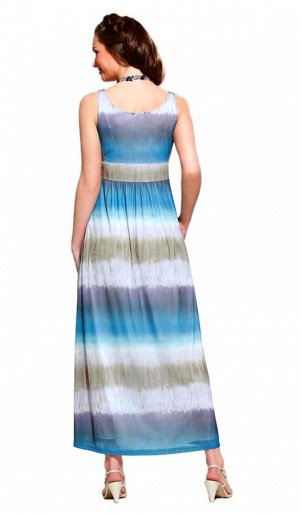 1r Платье, сине-серое Vivien Caron Хит подиума. Каждая модель уникальна, под батик. Длинный вариант в стиле бейбидолл. Привлекательная полочка со строчкой под грудью и кокеткой. Драппировка спереди и 