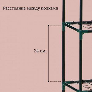 Парник-стеллаж, 3 полки, 80x24x46 см, металлический каркас d=12 мм, чехол плёнка 80 мкм, Greengo