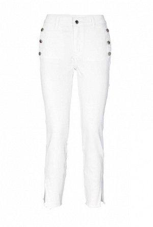1r Джинсы, белые Heine - Best Connections Актуальная мода Skinny длины 7/8 с боковыми вшитыми карманами с серебристыми пуговицами. Обычная посадка со шлевками на пуговицах, потайная молния и отрезные 
