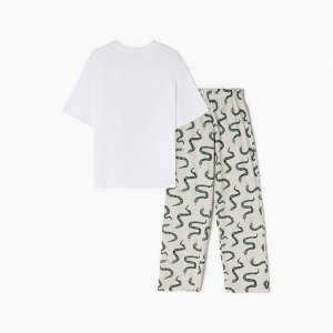 Пижама новогодняя женская (футболка и брюки) KAFTAN "Змеи" размер