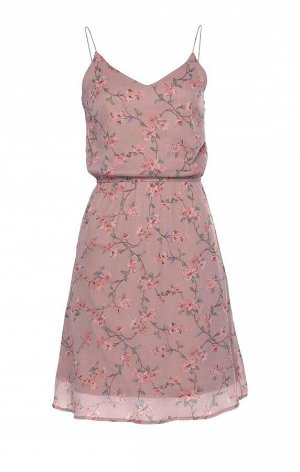 1r Платье, розовое VERO MODA Воздушное летнее платье Wonda от Vero Moda с цветочным рисунком и нежными тонкими бретельками. Вытачки и эластичная вставка на талии для оптимальной формы. Слегка расклеше