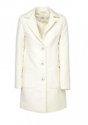 1r Пальто, белое GUESS Красивое пальто в классическом стиле. Однобортная форма на 3 пуговицах со стильными лацканами и длинными рукавами. 2 вшитых кармана спереди. Металлический логотип. Обычная посад