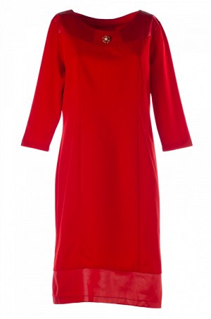 Женское платье миди красное 229677 размер 52