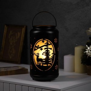 Фигура световая «Олень в лесу», 12.3x23 см, 1 LED. батарейки АААх3(не в компл.), свечение тёплое белое