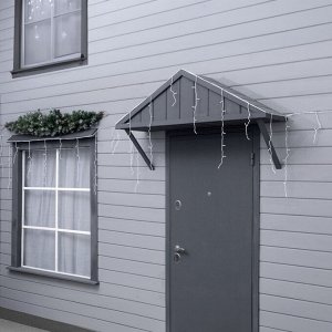 Гирлянда «Бахрома» 12 ? 0.7 м, IP44, УМС, белая нить, 240 LED, свечение белое, 220 В