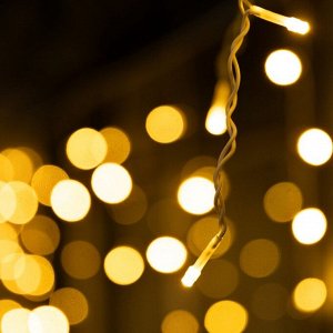 Гирлянда «Бахрома» 6 ? 0.7 м, IP44, УМС, белая нить, 120 LED, свечение тёплое белое, 220 В