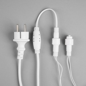 Гирлянда «Бахрома» 6 ? 0.7 м, IP44, УМС, белая нить, 120 LED, свечение белое, 220 В