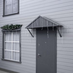 Гирлянда «Бахрома» 12 ? 0.7 м, IP44, УМС, белая нить, 240 LED, свечение тёплое белое, 220 В