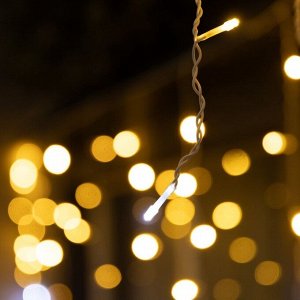 Гирлянда «Бахрома» 6 ? 0.7 м, IP44, УМС, белая нить, 120 LED, свечение тёплое белое, мерцание, 220 В