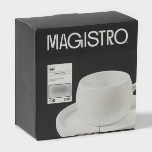 Чайная пара Magistro OliveQueen, 220 мл, 15?15 см, фарфор, белая