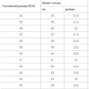Размерная сетка
