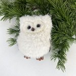 Елочная игрушка Совушка 10*8 см. белый