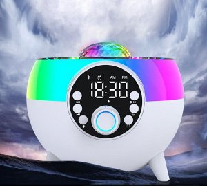 Портативный ночник-проектор, с колонкой и беспроводной зарядкой