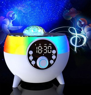 Портативный ночник-проектор, с колонкой и беспроводной зарядкой