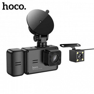 Видеорегистратор HOCO DI62 с тремя камерами WI-FI приложение HD Black