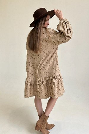 Платье женское  COSY076/01/Бежевый, бордовый