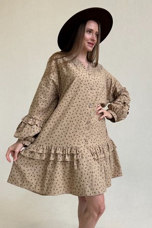 Платье женское  COSY076/01/Бежевый, бордовый