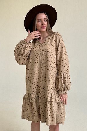 Платье женское  COSY076/01/Бежевый, бордовый