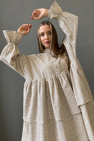 Платье женское  PUFF059/05/Молочный, красный