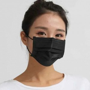 Маска медицинская SENSE из нетканого материала одноразовая черная 1шт.