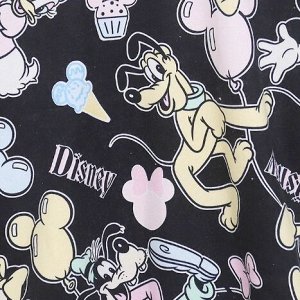 Домашний мягкий хлопковый костюм/пижама на флисе с принтом, черный