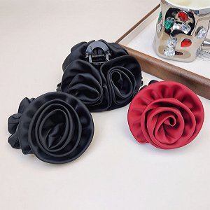 COSMOСOLLECTION_GIFTS Заколка-крабик для волос  в виде цветка, черная