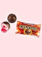 Жевательная резинка со вкусом клубники Fini Destroyer / Жвачка Фини &quot;Шар разрушитель из лавы&quot; в виде шара с начинкой внутри 6 гр