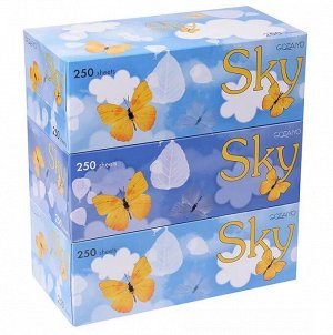 20140gt "Sky" Двухслойные салфетки с ароматом ментола 250шт 3 пачки/упак