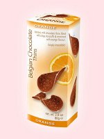 Бельгийские шоколадные чипсы с апельсином  Belgian Chocolate Thins 80 гр