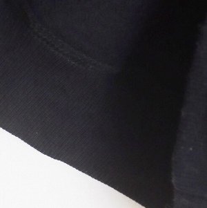 Свитшот хлопковый с круглым вырезом на флисе, с принтом, черный