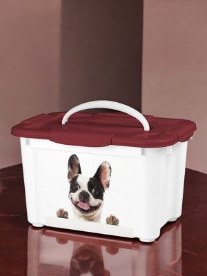 КОНТЕЙНЕР ДЛЯ КОРМА С ДЕКОРОМ LUCKY PET 5,5Л СОБАКИ (Бордовый)