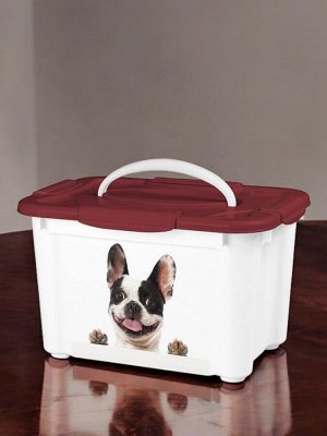 КОНТЕЙНЕР ДЛЯ КОРМА С ДЕКОРОМ LUCKY PET 5,5Л СОБАКИ (Бордовый)