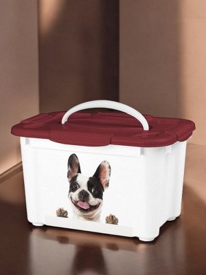 КОНТЕЙНЕР ДЛЯ КОРМА С ДЕКОРОМ LUCKY PET 5,5Л СОБАКИ (Бордовый)