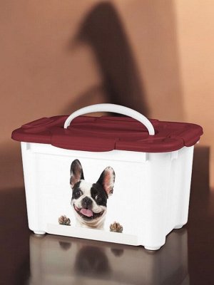 КОНТЕЙНЕР ДЛЯ КОРМА С ДЕКОРОМ LUCKY PET 5,5Л СОБАКИ (Бордовый)