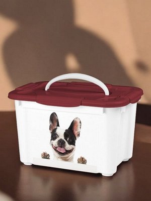 КОНТЕЙНЕР ДЛЯ КОРМА С ДЕКОРОМ LUCKY PET 5,5Л СОБАКИ (Бордовый)