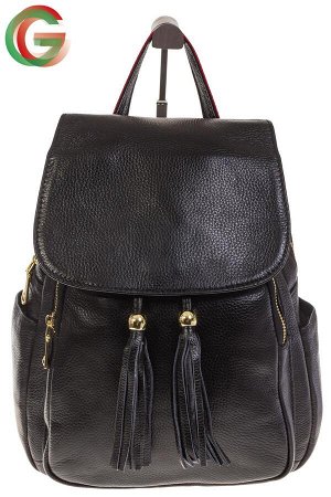 Женский рюкзак из натуральной кожи черного цвета 672