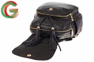Женский рюкзак из натуральной кожи черного цвета 672