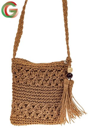 Плетеная сумочка из мягкого джута, цвет крафт