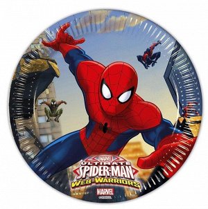 85152, 1502-4681 Тарелка бумажная "Человек-Паук"/Ultimate Spiderman Web Warriors, 20 см, 8 шт.