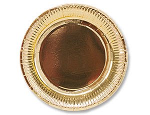 1502-3083 Тарелка бумажная "Золото. Фольга", 23 см, 6 шт.