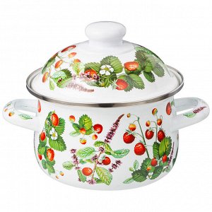 Эмалированная кастрюля с крышкой "Фруктовая корзина", 1.5 л, 16x10 см, 1 шт.