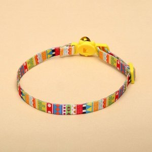 Ошейник кошачий "Кандинский", с бубенчиком, 30 х 1 см, полиэстер
