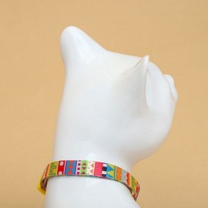 Ошейник кошачий "Кандинский", с бубенчиком, 30 х 1 см, полиэстер