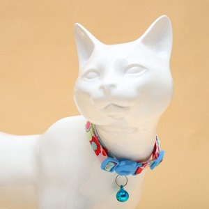 Ошейник кошачий "Цветочек", с бубенчиком, 30 х 1 см, полиэстер